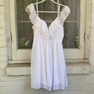 LoveRiche white chiffon dress